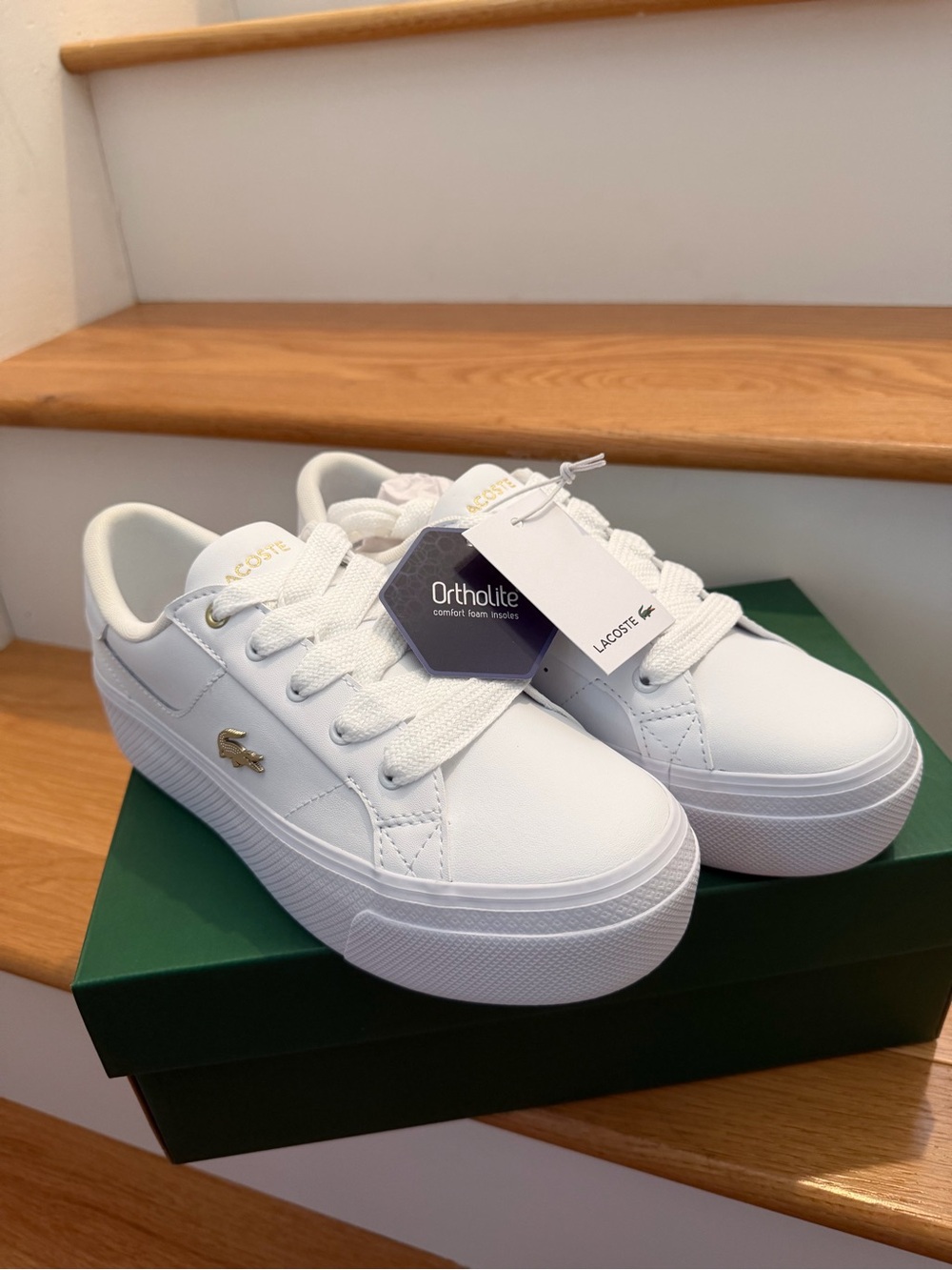 Lacoste Ziane Platform Leather Sneakers - Picture 3 of 4